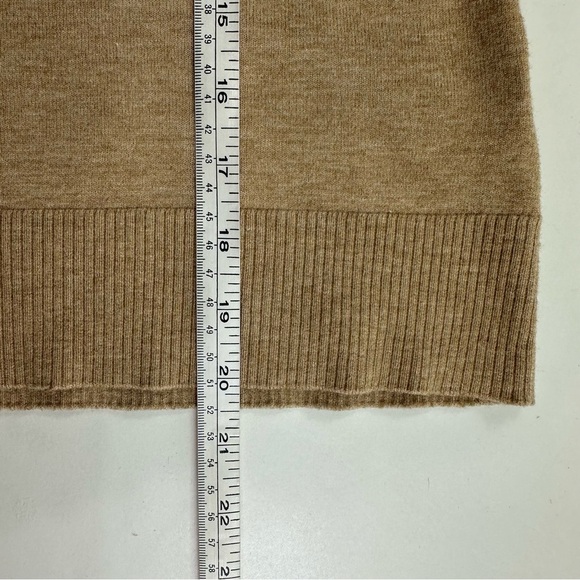 CeCe Women's Imitation Pearl Trim Split Sleeve Mock Neck Sweater Size Small Tan - Picture 8 of 9